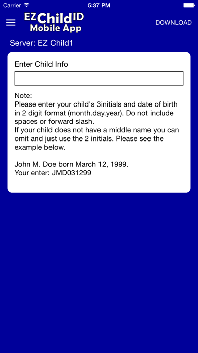 EZ Child ID iPhone screenshot 5 - Utilities app