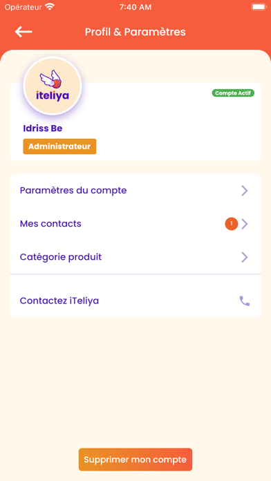 iTeliya Fournisseur Screenshot