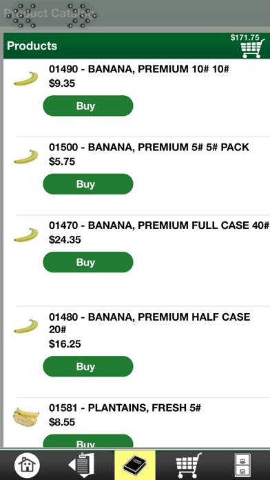 Ford’s Produce Ordering Screenshot