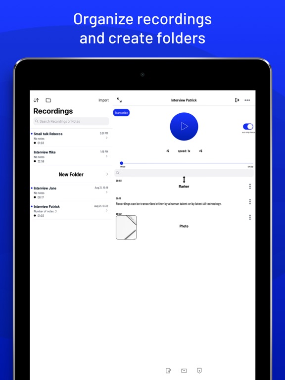 360 Writer - Voice Recorder iPad screenshot 6 - Utilities app