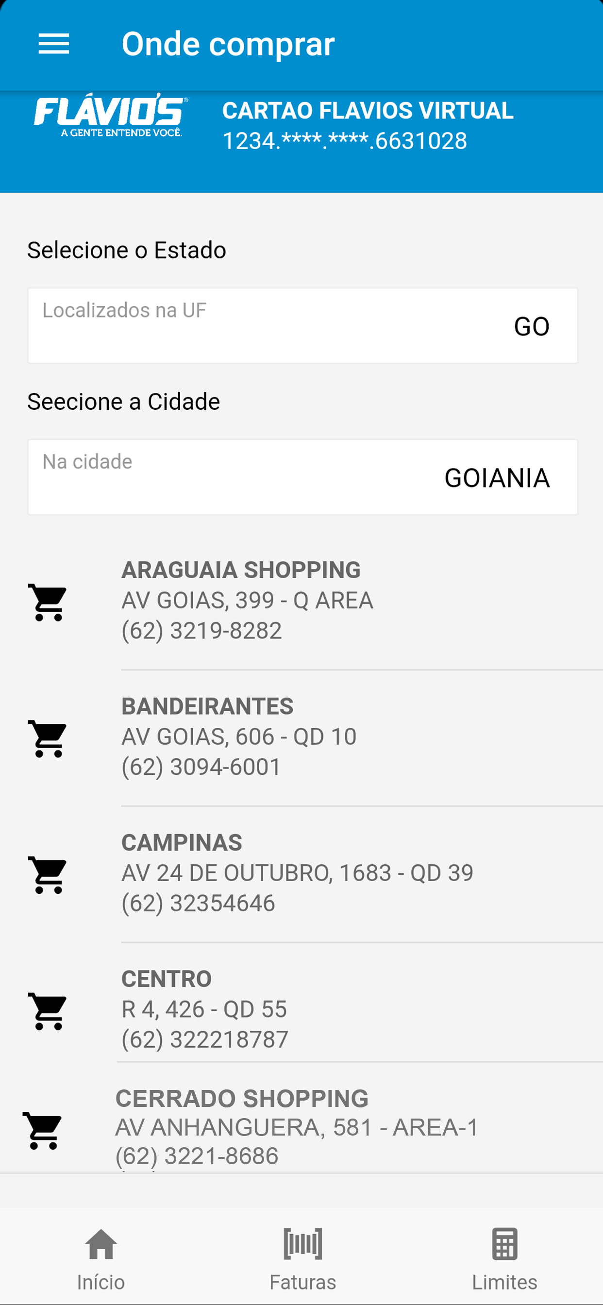 Cartão Flávios screenshot 2