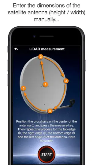Captura de pantalla de SatFinder en iPhone 2