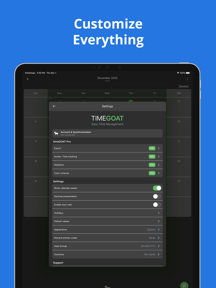 timeGOAT - Time Tracking