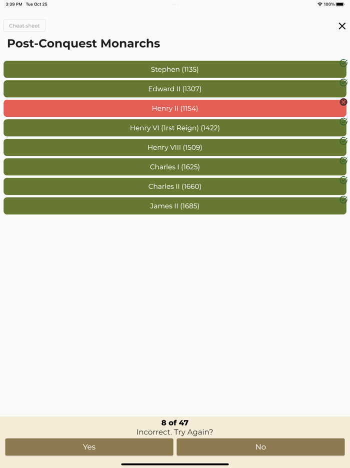 British History Timeline Quiz
