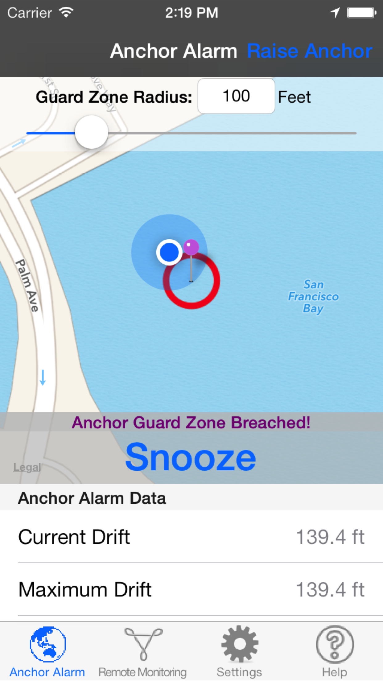 Screenshot 1 of Anchor Alarm for Boaters