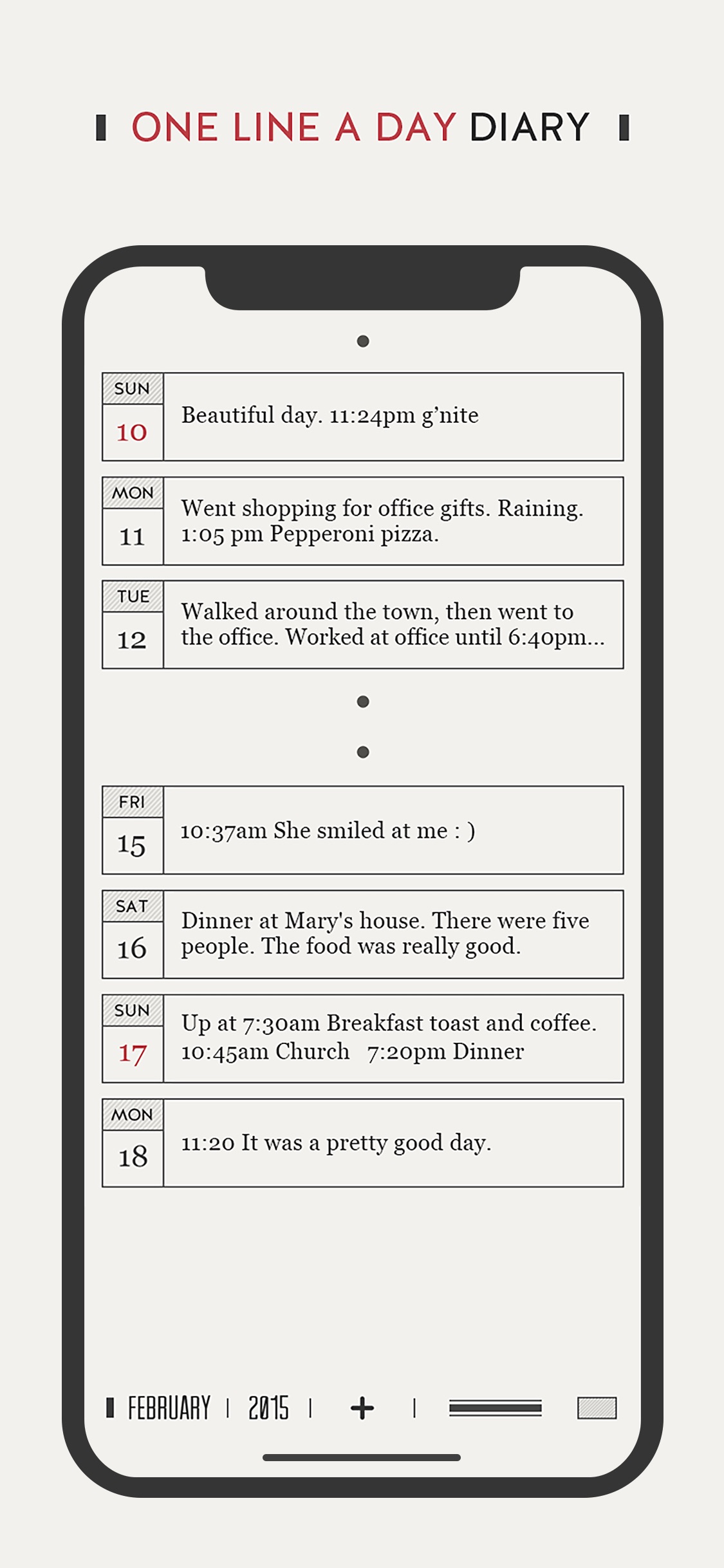 Screenshot do app Daygram: Daily Private Journal