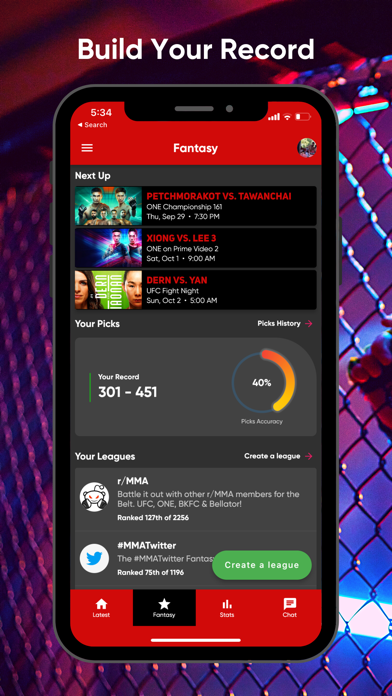 Fanatics Fantasy MMA Screenshot