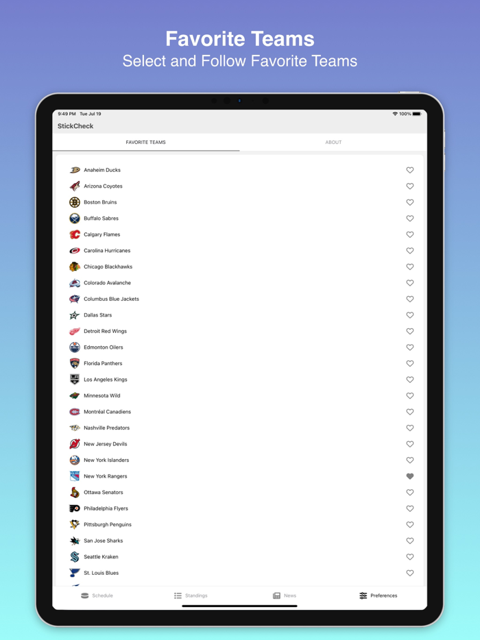 StickCheck Hockey Scores