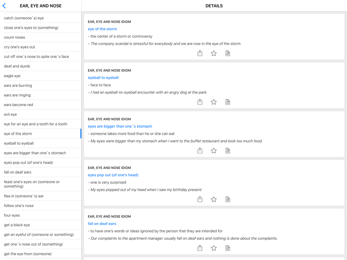 Eyes and Animal idioms
