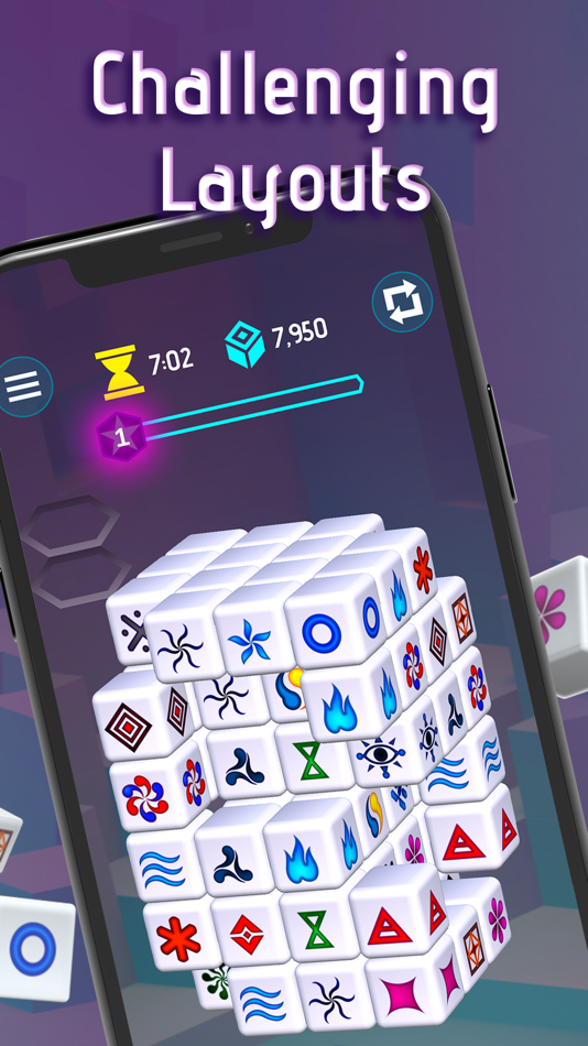 #4. Mahjong Dimensions - 3D Cube (iOS) 由: Arkadium