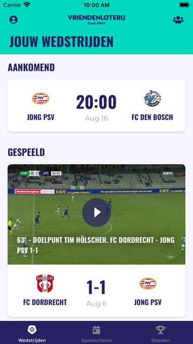 VriendenLoterij Goal Alert Screenshot