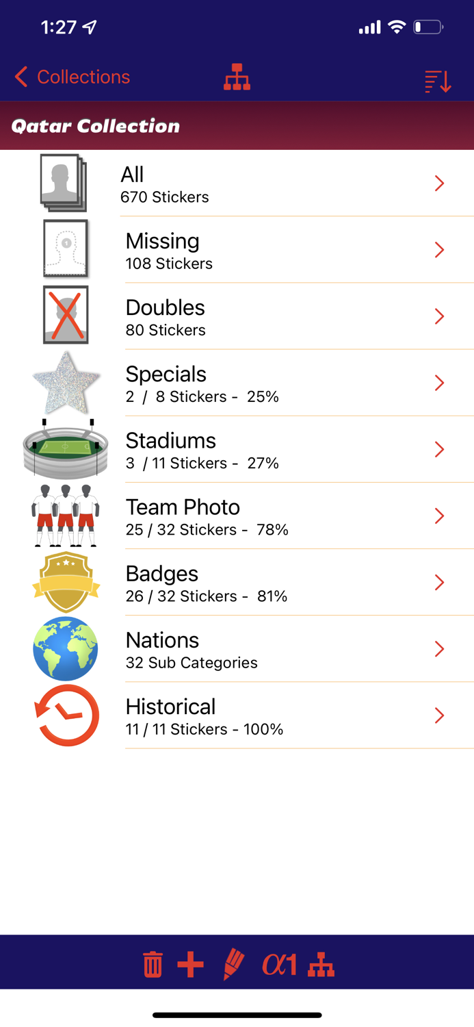 Sticker Collector CheckLists