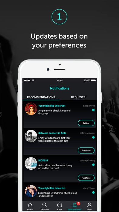 Screenshot #1 pour Wegow: Concerts & Festivals