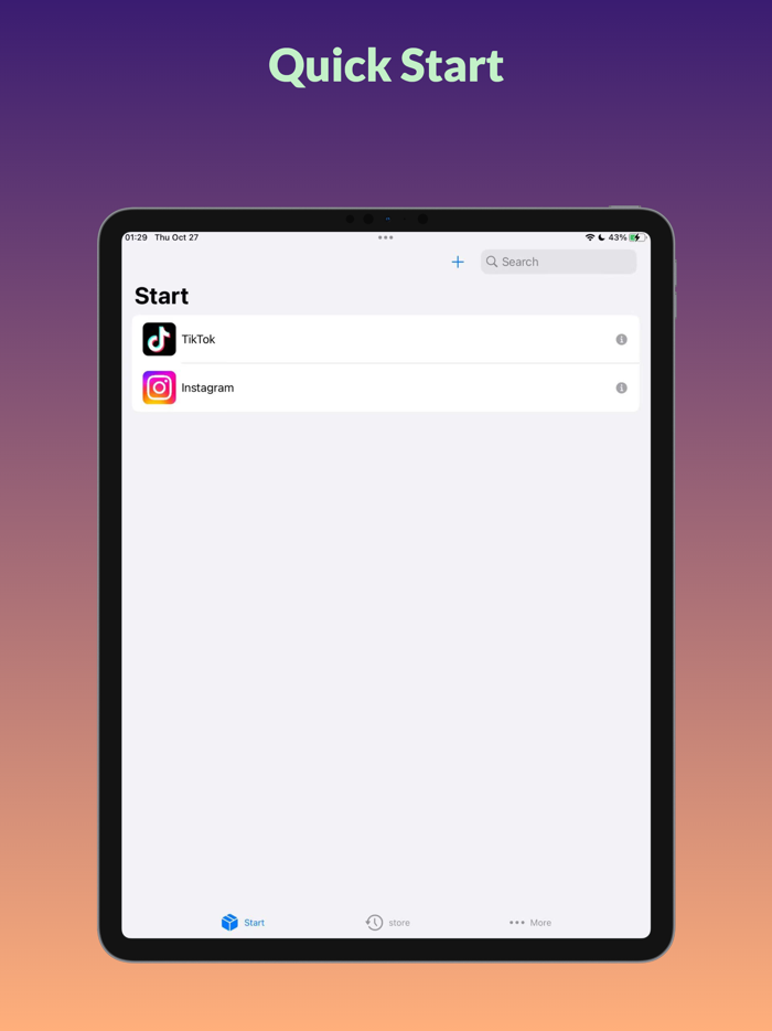 Quick Start  -  widget