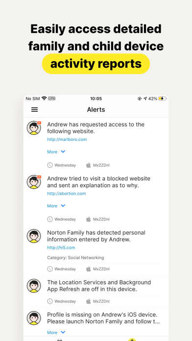 Norton Family Companion App Screenshot