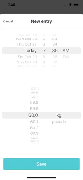 Game screenshot MyWeight History apk