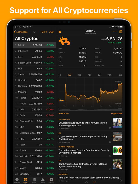 Screenshot #1 for Crypto Pro: Live Coin Tracker