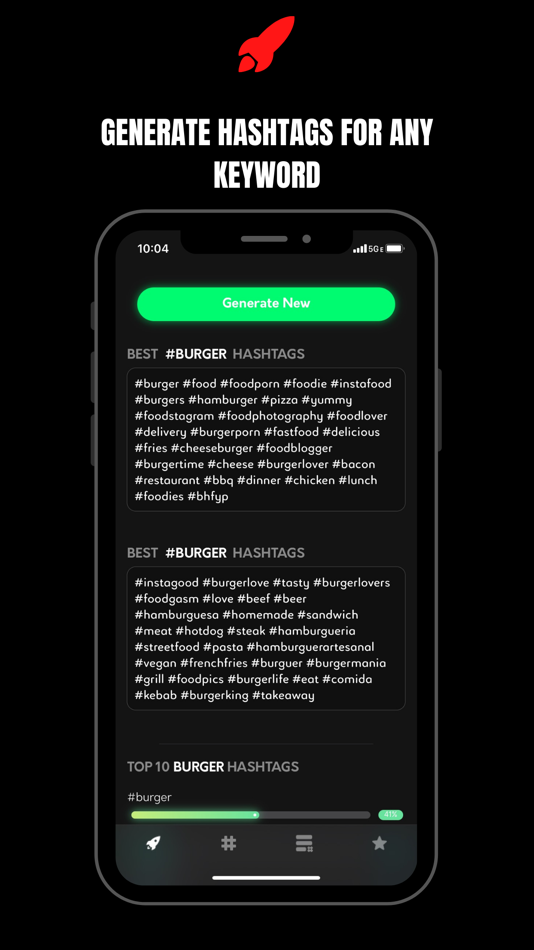 #5. TagRocket - Hashtag Generator (iOS) 由: Slikk Mobile, LLC