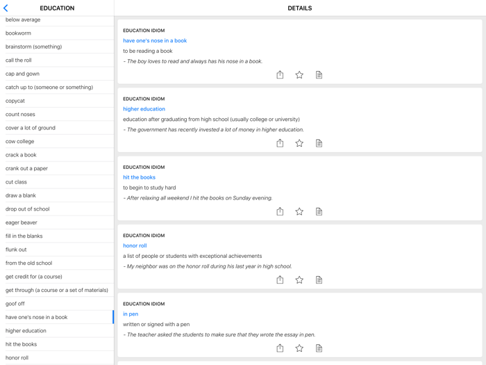 Education and Food idioms