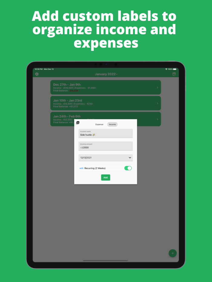 EveryTwo Biweekly Budgeting