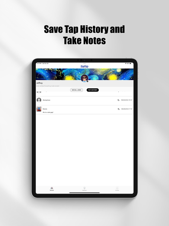 JusTap.us iPad screenshot 4 - Social Networking app