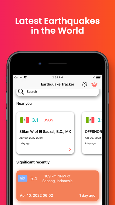Earthquake Tracker - Alert Screenshot