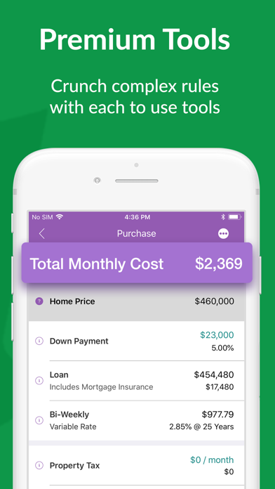 Canadian Mortgage App Screenshot