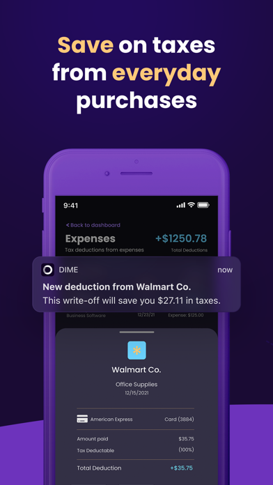 Dime: Smart Tax & Money App Screenshot