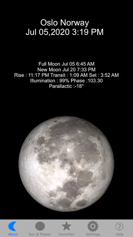 Moon Phase & Sun Rise/Set screenshot 1 of 3