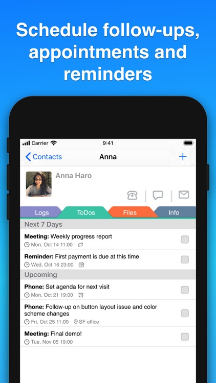 Contacts Journal CRM