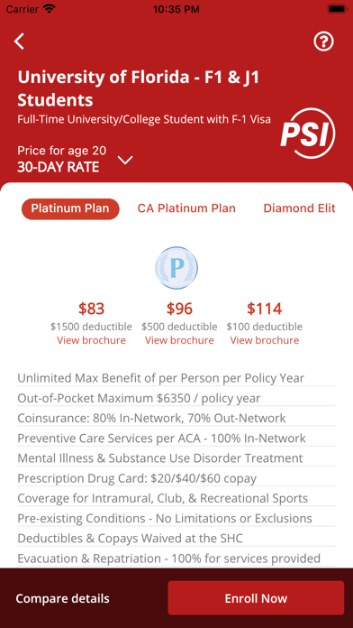 PSI Health Insurance Screenshot