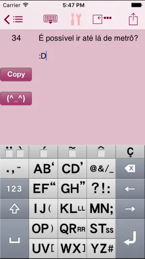 AEI Keyboard Note Portuguese screenshot 1