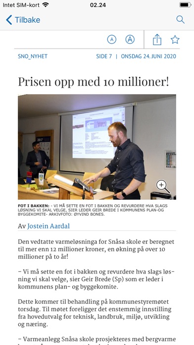 Snåsningen  eAvis Screenshot