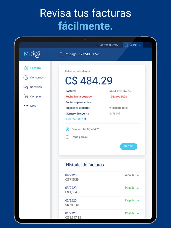 Mi Tigo Nicaragua iPad screenshot 4 - Productivity app