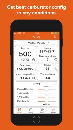 Jetting for KTM 2T Moto iPhone image 1
