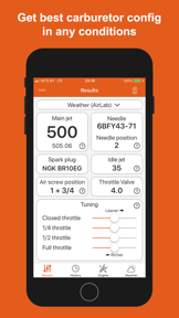Jetting for KTM 2T Moto screenshot