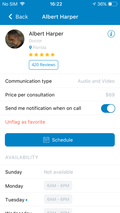 Screenshot #1 pour MyOnCallDoc Telemedicine