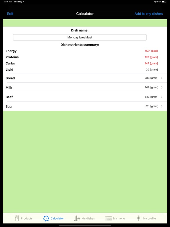 Easy Calorie Counter / Tracker iPad screenshot