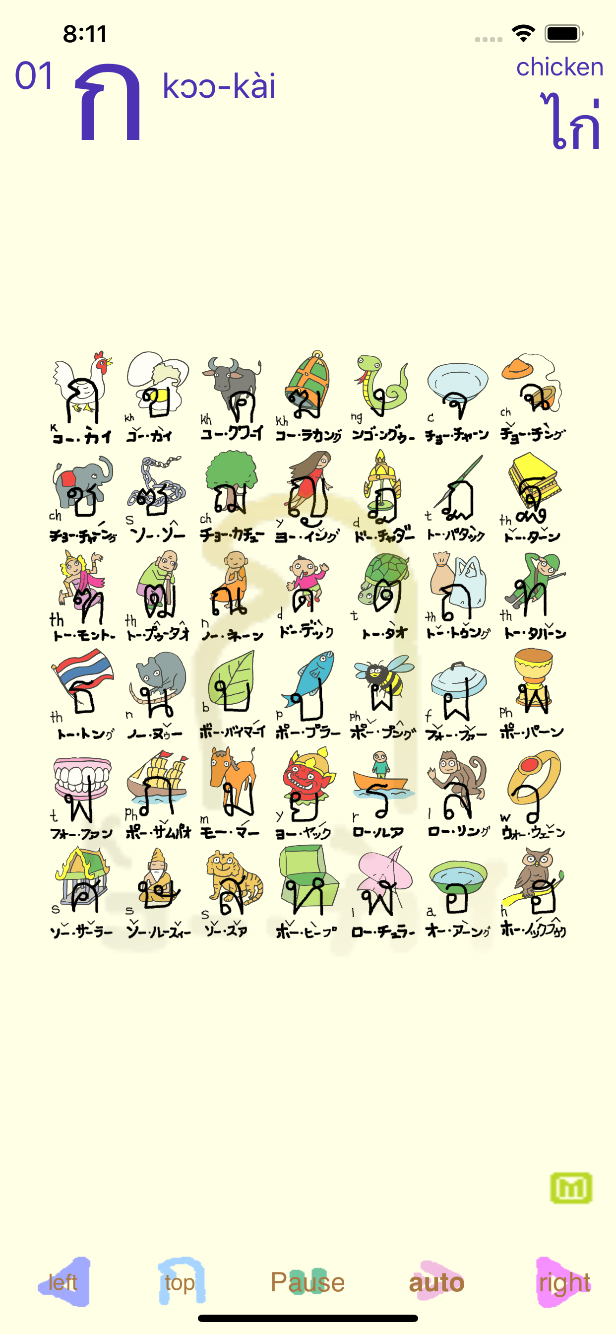 thai language "Koh-kai"