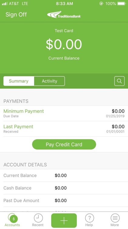 Traditions Credit Card