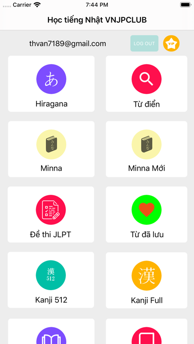 Screenshot #1 pour Học tiếng Nhật Vnjpclub