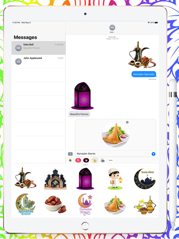 Ramadan HD Stickers شهر رمضان iPad screenshot 6 - Stickers app