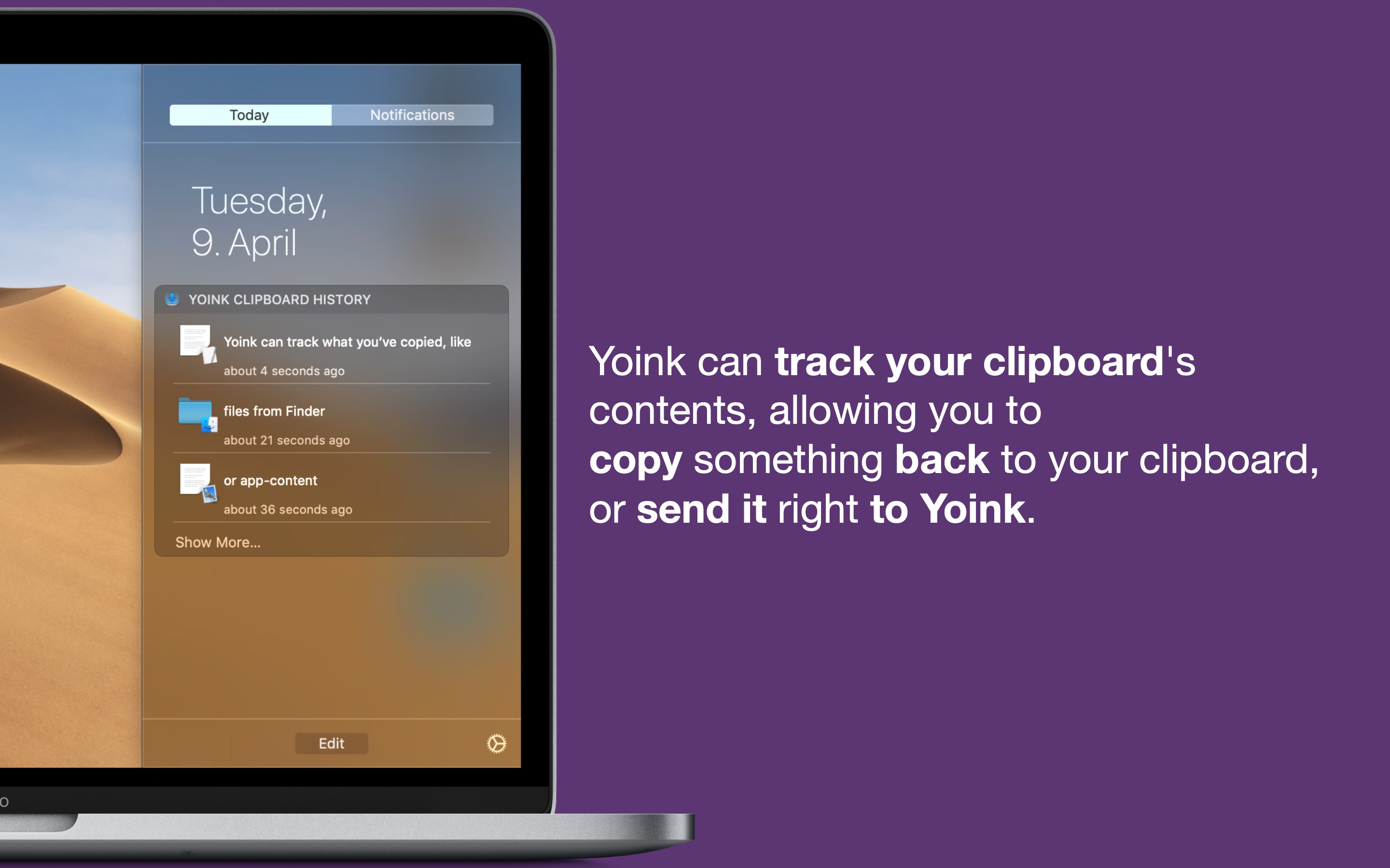 Screenshot do app Yoink - Arrastar e soltar