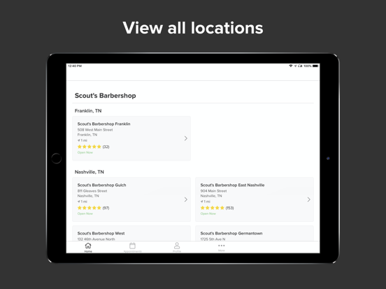 Scout's Barbershop iPad screenshot 6 - Lifestyle app