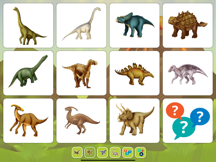 Cards of Dinosaurs for Toddler