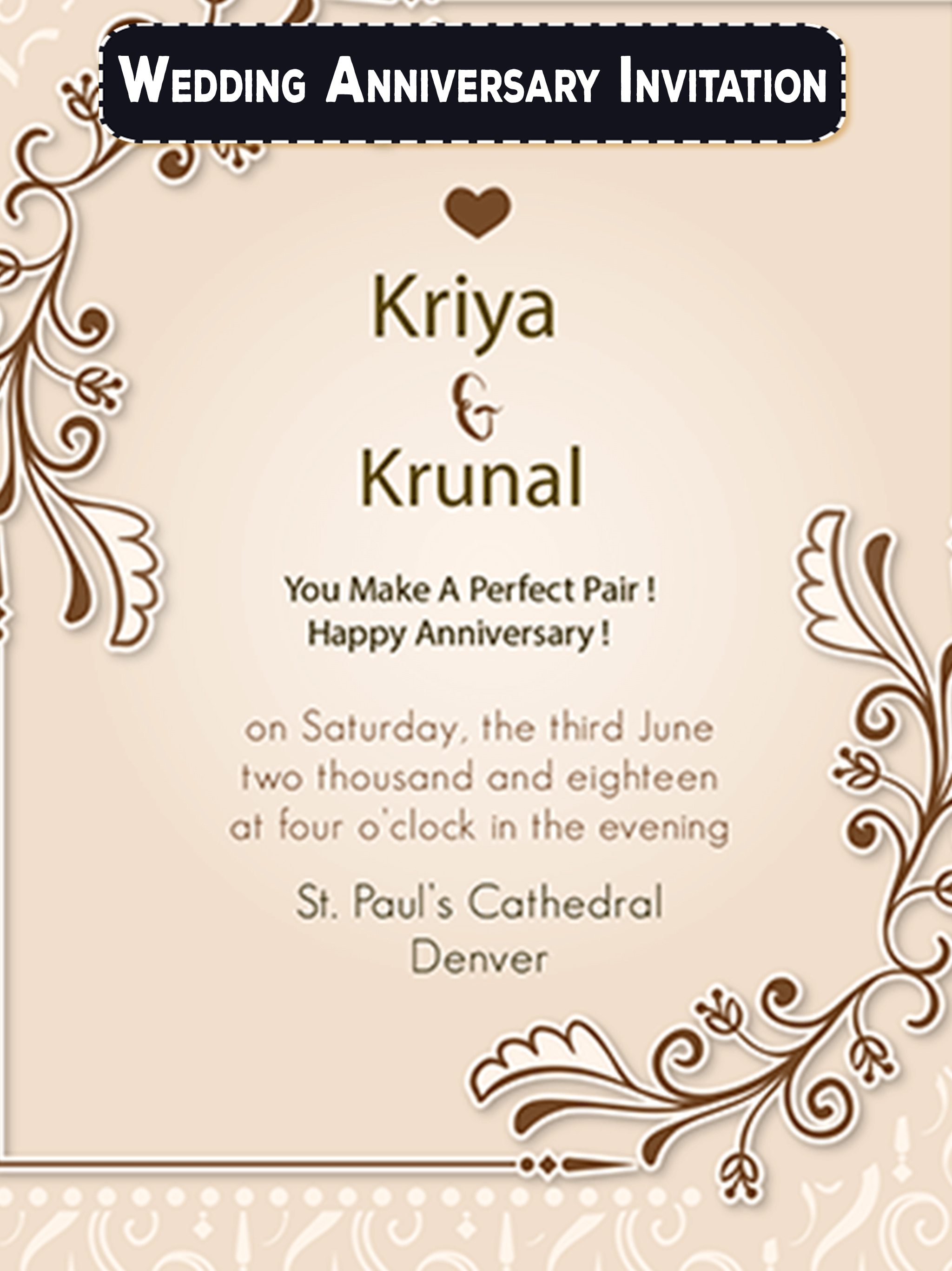 Wedding Anniversary Invitation