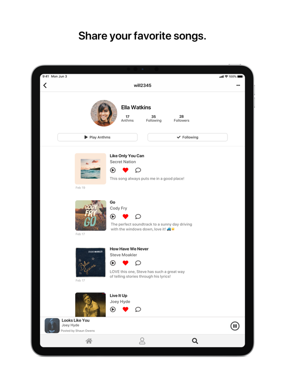Anthm iPad screenshot 2 - Music app