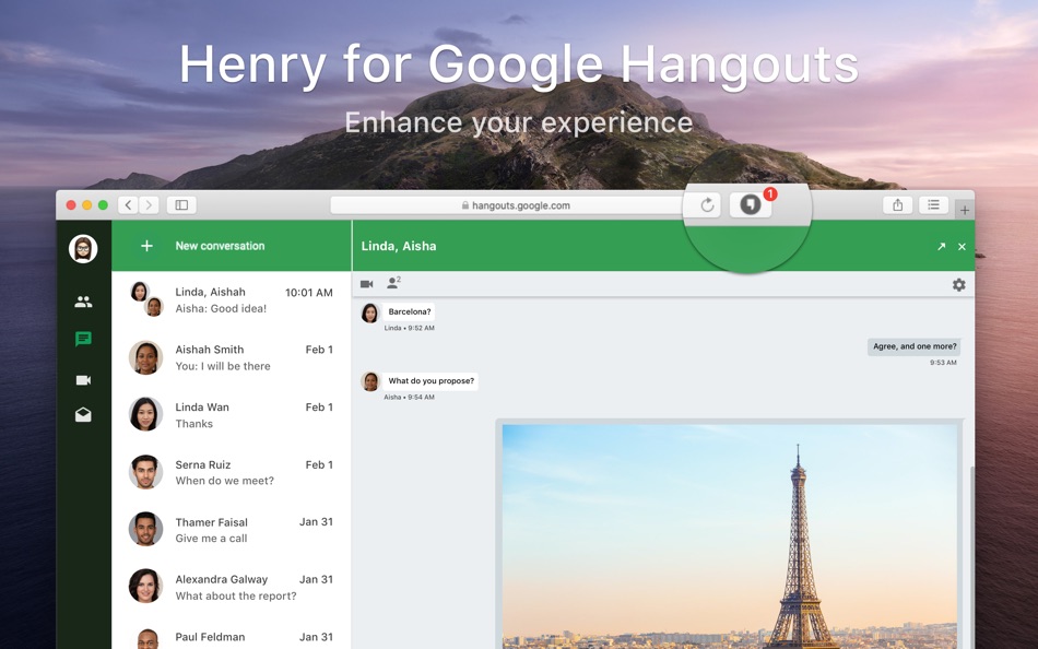 #1. Henry for Google Hangouts (macOS) 由: My Pheakdey
