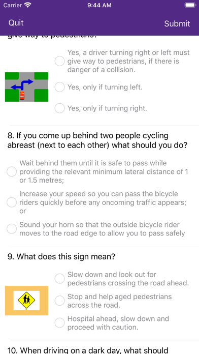 Learner driver knowledge ACT screenshot 2