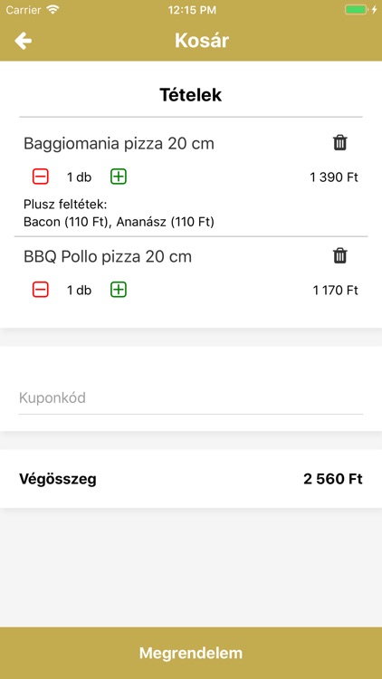 Aranytallér Étterem, Pizzéria screenshot-3